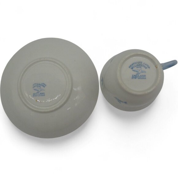 HEATHCOTE Williamsons Blue Bird Cup and Saucer Set 1930s England Vintage - Picture 11 of 12